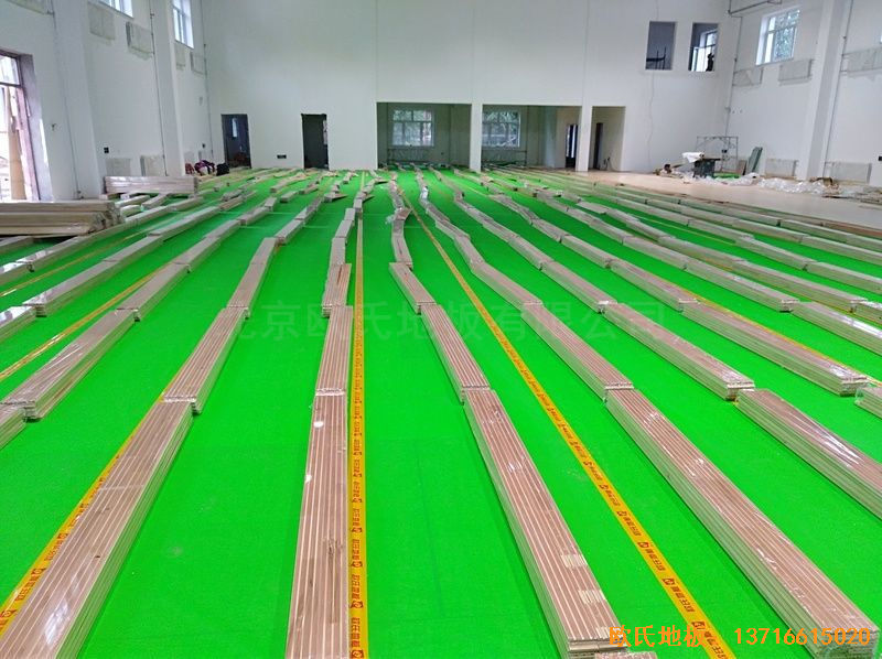佳木斯同江消防队体育木地板安装案例