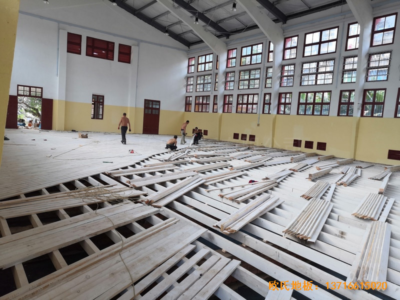 福建中国女排中国队训练基地排球场馆体育地板铺设案例2