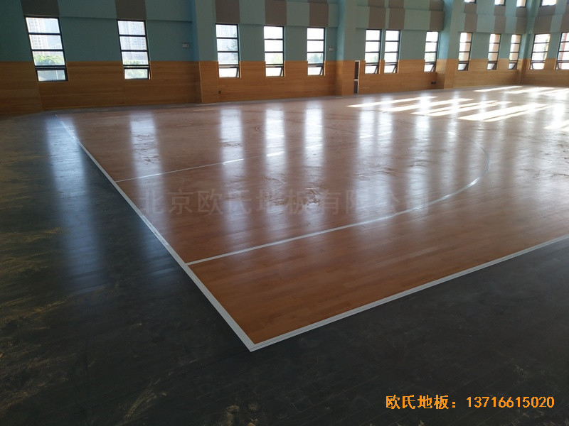 武汉广阜屯小学清江锦城分校篮球馆体育木地板施工案例0