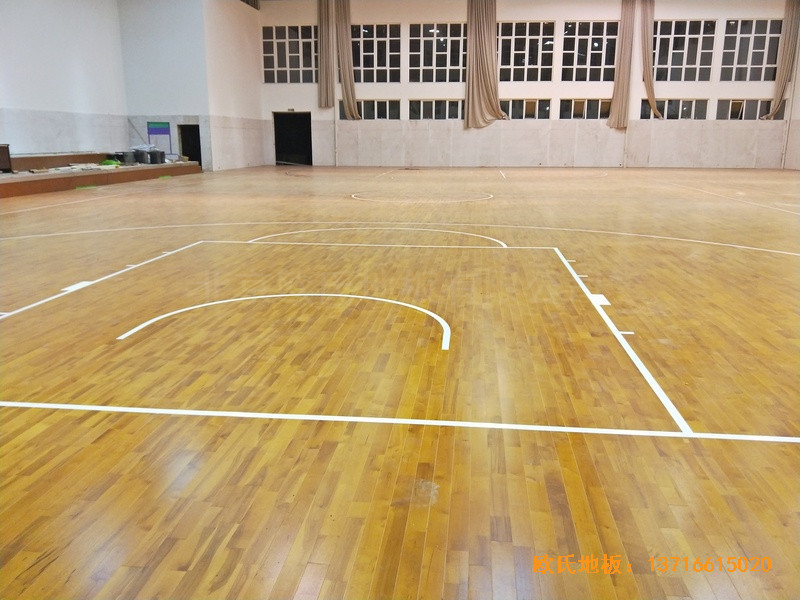 江苏宿迁消防支队篮球馆运动木地板安装案例0