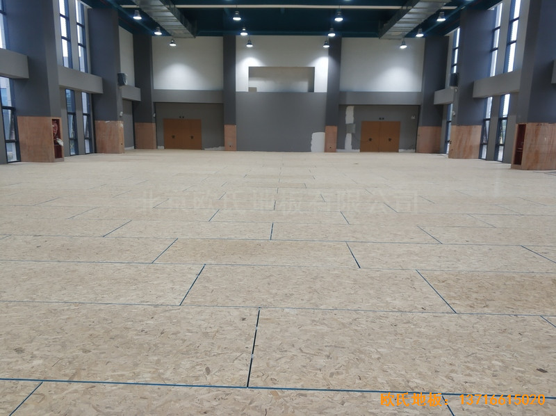 江苏盐城金风科技篮球馆运动地板施工案例2