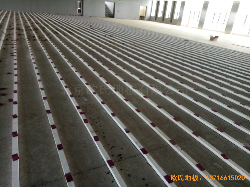 乐清中学篮球馆运动地板铺装案例1