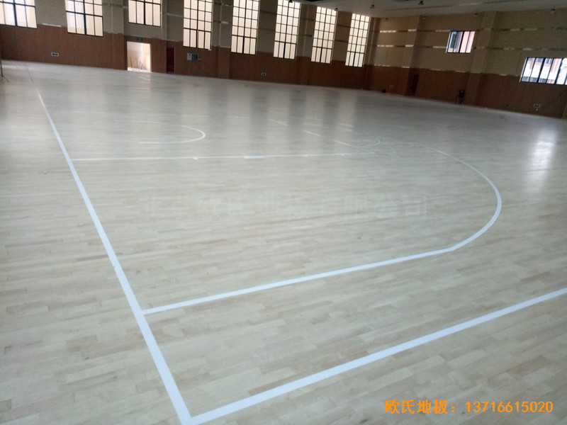 浙江台州路北街道篮球馆体育地板铺装案例5