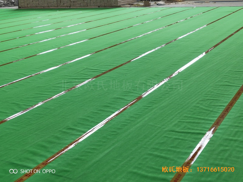 温州消防特勤大队篮球馆体育木地板施工案例1