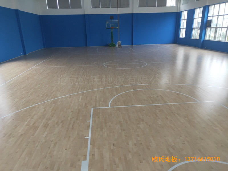 温州消防特勤大队篮球馆体育木地板施工案例4