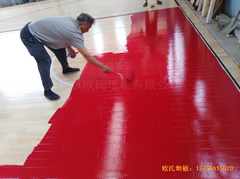 湖北黄石黄金海湾篮球训练馆体育地板铺设案例3