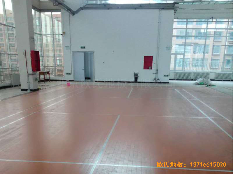 甘肃天水清水县农业学院篮球馆体育木地板安装案例0