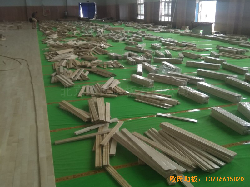郑州恩比篮球幻俱乐部运动木地板施工案例2