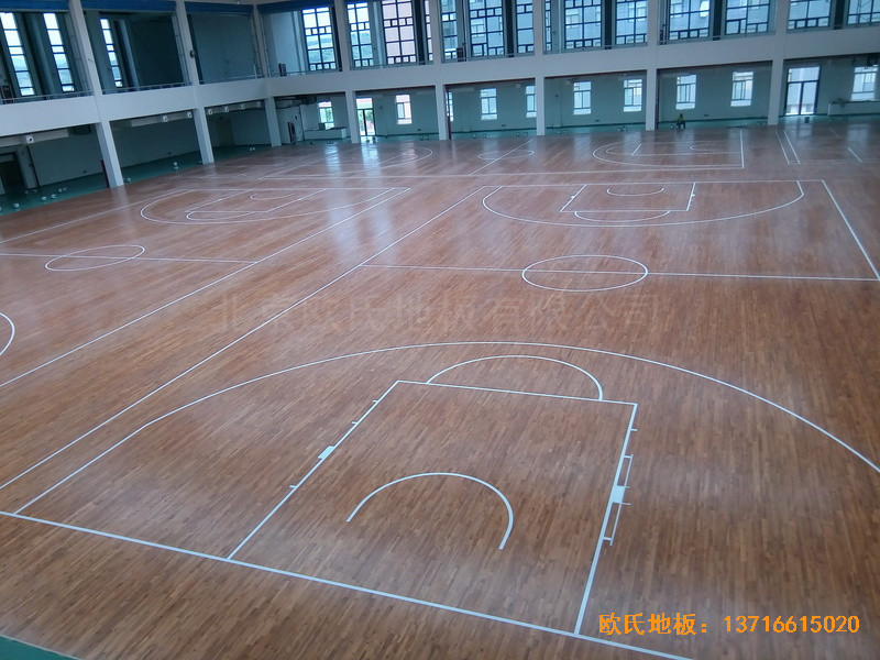 陕西安康职业技术学院篮球馆运动木地板铺装案例5