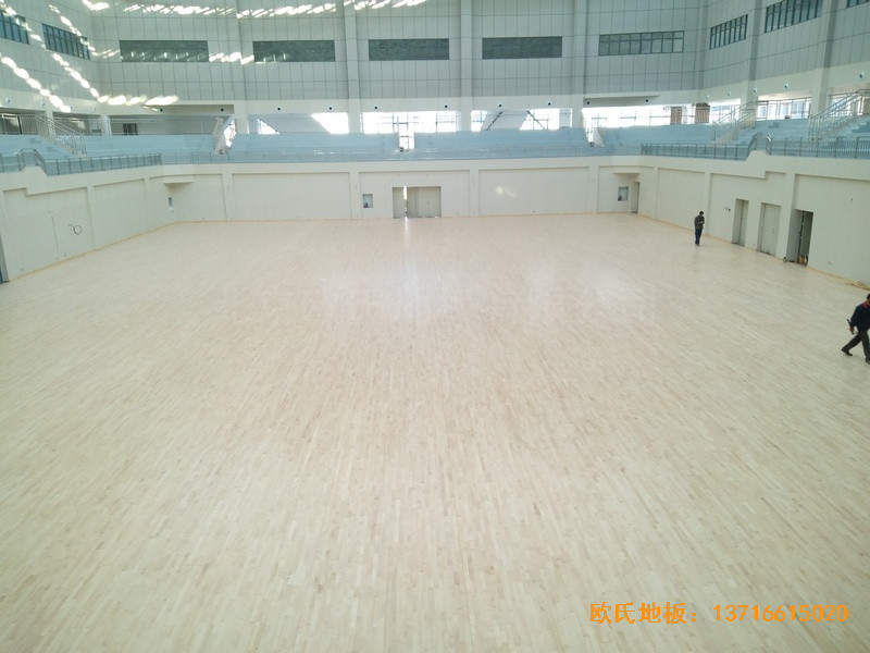 云南红河州财经大学体育馆体育木地板施工案例4