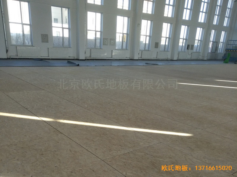 内蒙茂名旗安边防大队篮球馆体育木地板铺装案例2