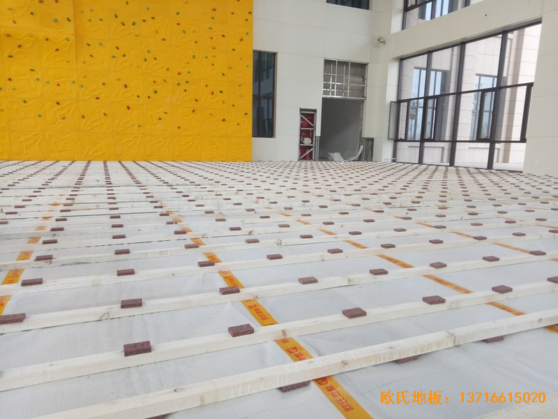 内蒙古乌兰察布公安局训练厅体育地板安装案例1