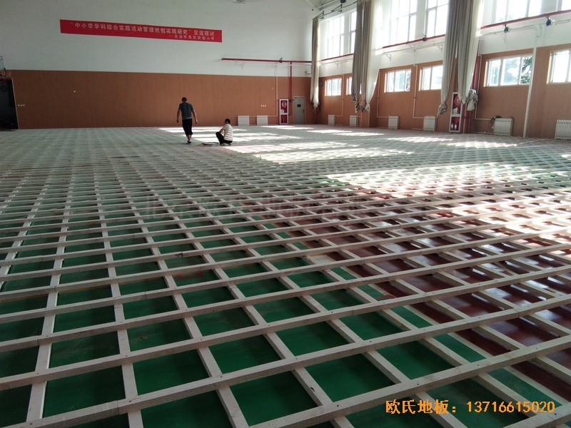 北京怀柔实验小学篮球馆运动地板安装案例1