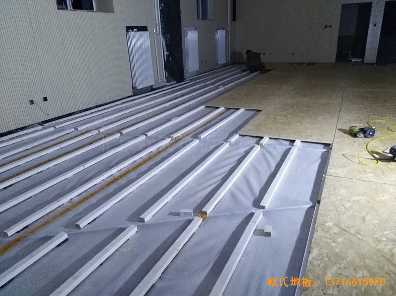 北京朝阳运动馆体育地板施工案例2