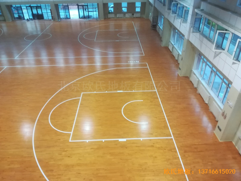 宁夏银川试验中学篮球馆运动木地板安装案例3