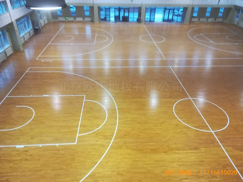 宁夏银川试验中学篮球馆运动木地板安装案例5