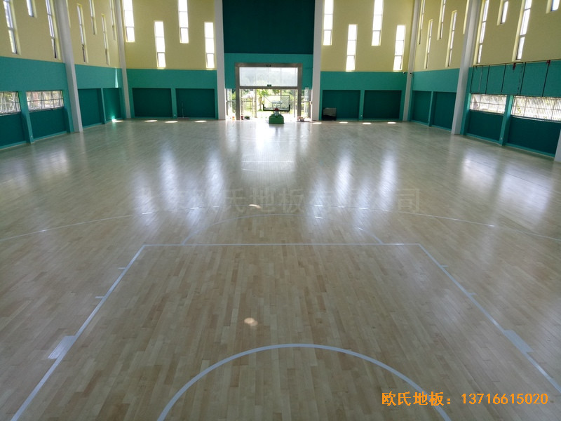 宁波至城学校篮球馆运动木地板安装案例3