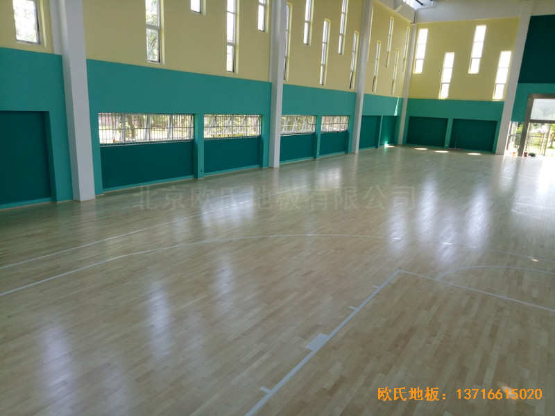 宁波至城学校篮球馆运动木地板安装案例4