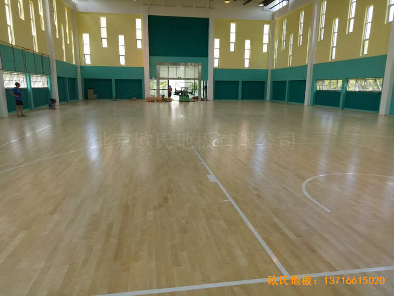 宁波至城学校篮球馆运动木地板安装案例5