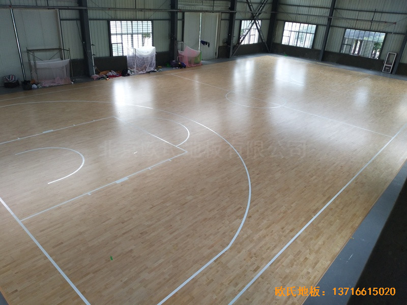 安微淮南开发区篮球馆运动木地板铺装案例4