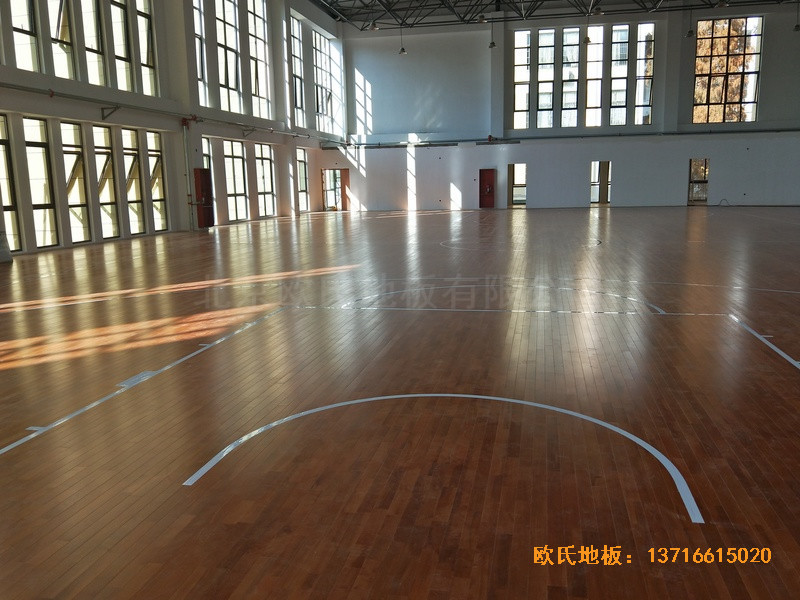 安徽上派学区中心学校篮球馆运动木地板施工案例5