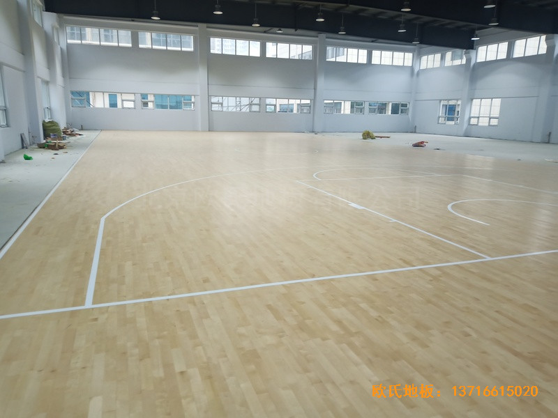 山东临沂公安局篮球馆体育木地板安装案例4