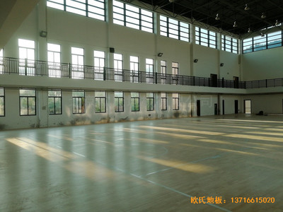 杭州建德篮球馆体育木地板铺设案例
