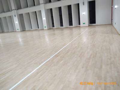 浙江宁波象山分校篮球馆体育木地板铺装案例