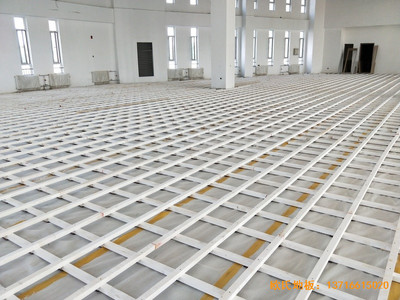 北京房山长阳小学训练馆体育木地板安装案例